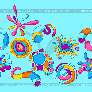 Pattern with abstract shapes. Cartoon cute trendy - vector clipart