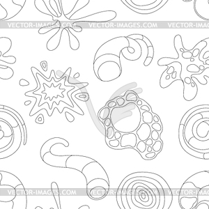 Pattern with abstract shapes. Cartoon cute trendy - vector clip art