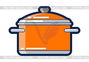Cooking pan. Stylized kitchen utensil item - vector image