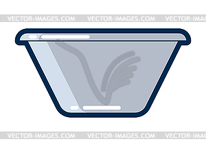 Cooking bowl. Stylized kitchen utensil item - vector clipart