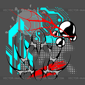 Cyber sigilism background. Neo tribal gothic style - vector clipart