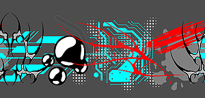 Cyber sigilism pattern. Neo tribal gothic style - vector clipart