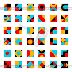 Набор элементов в стиле Баухауз. Абстрактные украшения в - стоковый векторный клипарт
