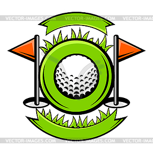 Emblem with golf symbols. Sport club label or emblem - vector clipart