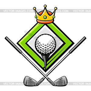 Emblem with golf symbols. Sport club label or emblem - stock vector clipart