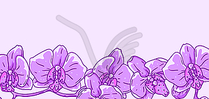 Background with orchid. Beautiful decorative plants - vector image