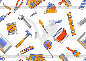 Pattern with repair working tools. Equipment for - vector image