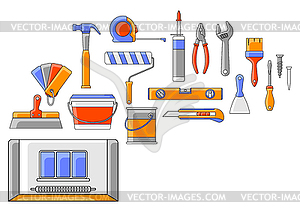 Background with repair tools. Equipment for - vector EPS clipart