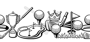 Узор с элементами для гольфа. Спортивный клуб  - векторный клипарт / векторное изображение