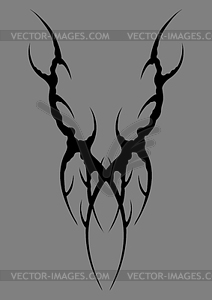 Cyber sigilism design. Neo tribal gothic style - vector image