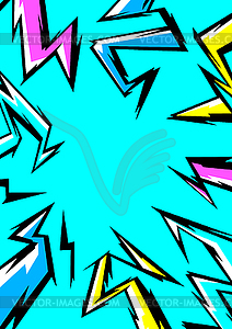 Background with cartoon lightnings. Grunge - vector image