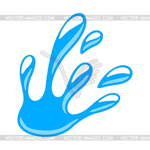 Water splash . Aqua or liquid in motion - vector image