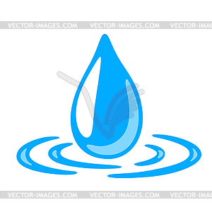 Water drop . Aqua or liquid in motion - stock vector clipart