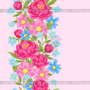 Pattern with pretty flowers. Beautiful decorative - vector image