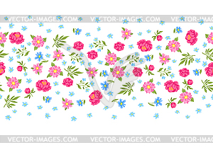 Pattern with pretty flowers. Beautiful decorative - vector image