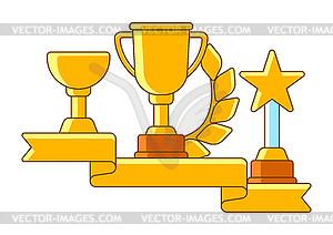 Awards and trophy background. Reward items for - vector clip art