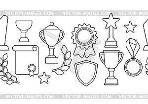 Награды и трофей с рисунком. Наградные предметы для занятий спортом - изображение в векторном виде