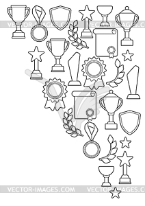 Awards and trophy background. Reward items for - vector image