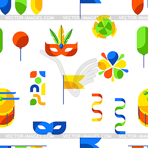 Carnival party pattern. Mardi Gras for traditional - vector image