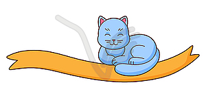 Cute kawaii cat. Fun animal - vector clipart