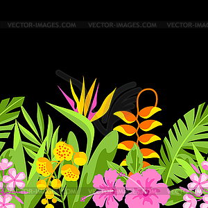 Pattern with tropical flowers. Decorative exotic - vector clip art