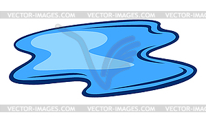 Water puddle. spilled liquid, autumn rain or paint - vector clipart