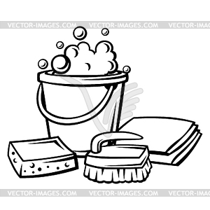 Housekeeping cleaning . Background for service and - vector image