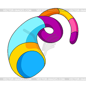Decorative color abstract shape. Cartoon cute trend - vector image