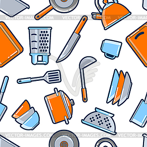 Pattern with kitchen utensils. Cooking tools for - vector EPS clipart