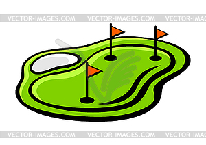 Поле для гольфа . Предмет или символ спортивного клуба - графика в векторе
