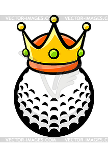 Мяч для гольфа и корона . Предмет или символ спортивного клуба - векторное графическое изображение
