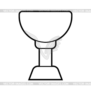 Black line cup icon. award for sports or corporate - vector clipart