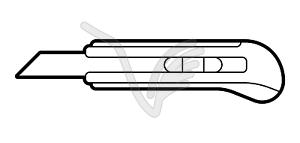 Канцелярский нож. Ремонт рабочего инструмента. Оборудование для - векторное изображение EPS