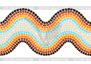 Decorative mosaic border. Ceramic antique stone - vector clipart