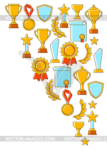 Награды и трофейный фон. Наградные предметы для - изображение в векторном формате