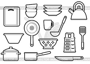 Set of kitchen utensils. Cooking tools for - vector clip art