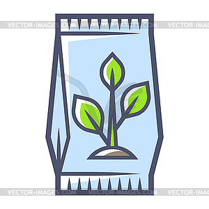 Package of seeds for sowing. Agricultural, - vector clipart