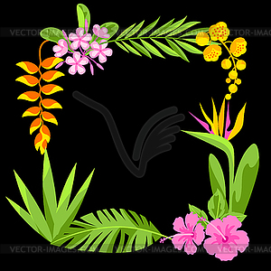 Рамка с тропическими цветами. Декоративная экзотика - графика в векторном формате