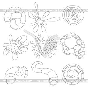 Set of abstract shapes. Cartoon cute trendy creativ - vector clipart