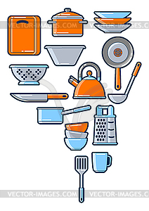 Background with kitchen utensils. Cooking tools - vector image