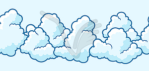 Seamless pattern with clouds. Cartoon cute sky - vector clip art