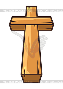 Christian wooden cross. Happy Easter image. - vector clipart