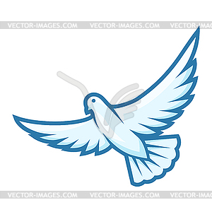 Stylized dove. wild bird in simple style. - royalty-free vector clipart