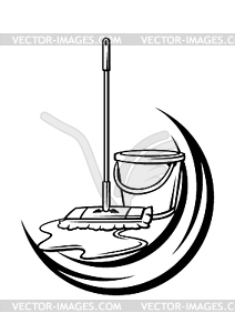 Background with cleaning items. Housekeeping for - vector image