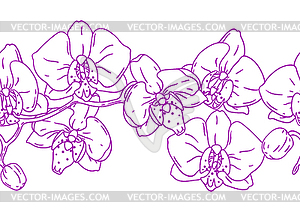 Узор с цветами орхидеи. Красивый декоративный - клипарт в формате EPS
