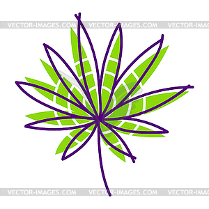 Palm leaf. Vacation or journey item - vector image