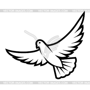 Stylized dove. wild bird in simple style. - vector image