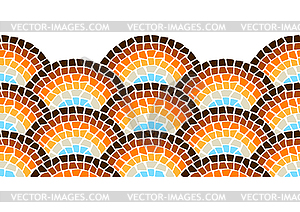 Decorative mosaic border. Ceramic antique stone - vector clipart