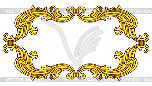 Floral frame in baroque style. Decorative curling - vector image