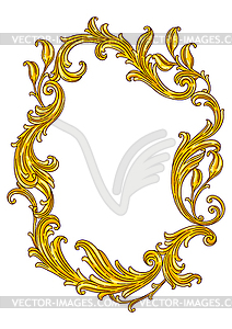 Floral frame in baroque style. Decorative curling - vector image